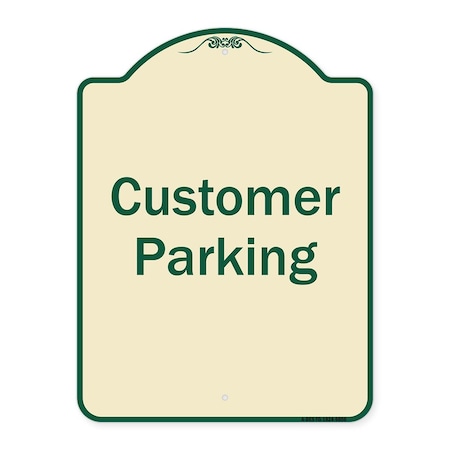 Signmission Designer Series-Customer Parking 2, Tan & Green Heavy-Gauge Aluminum, 24" x 18", TG-1824-9856 A-DES-TG-1824-9856